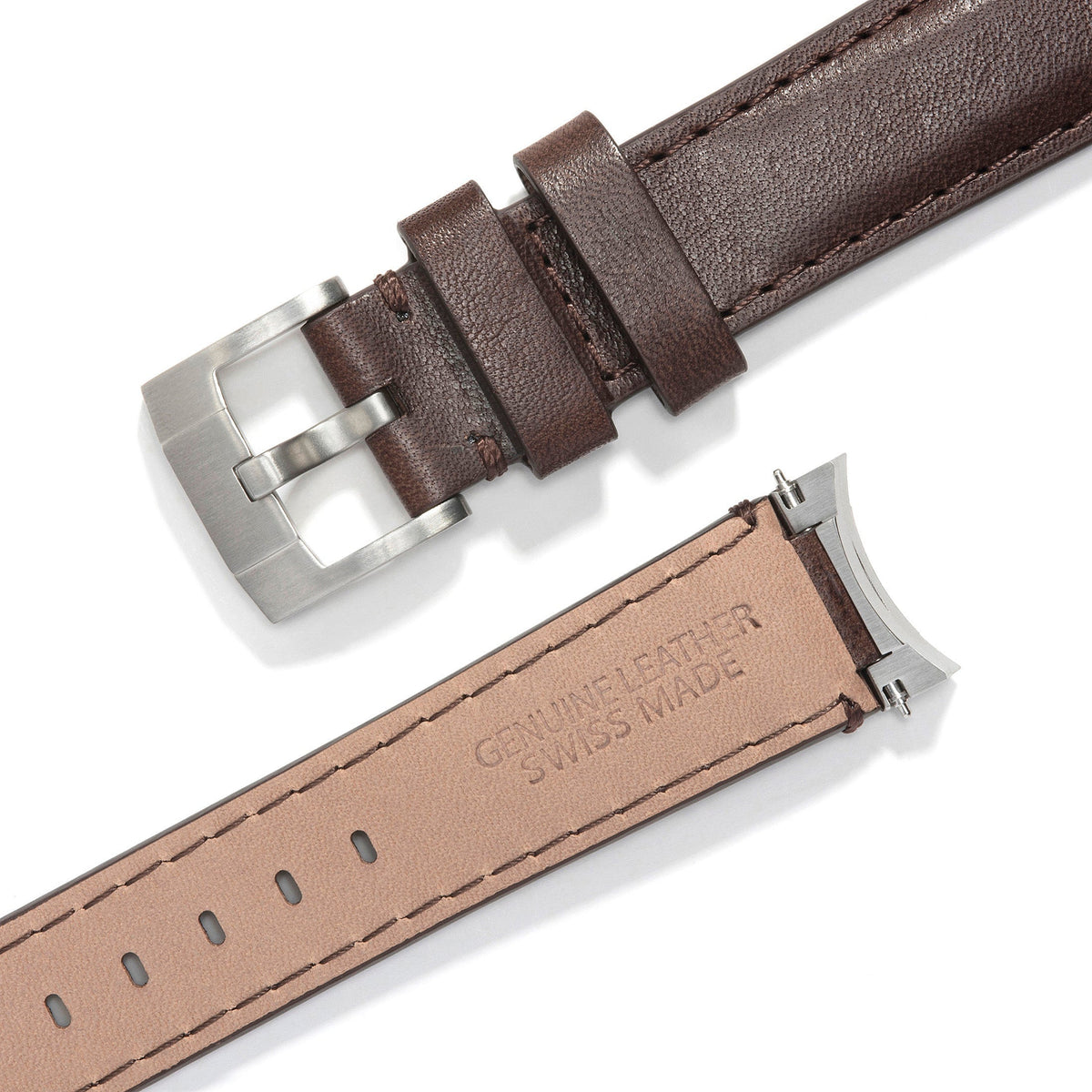 Stahl-Endstück-Lederarmband für Rolex Explorer I mit Dornschließe