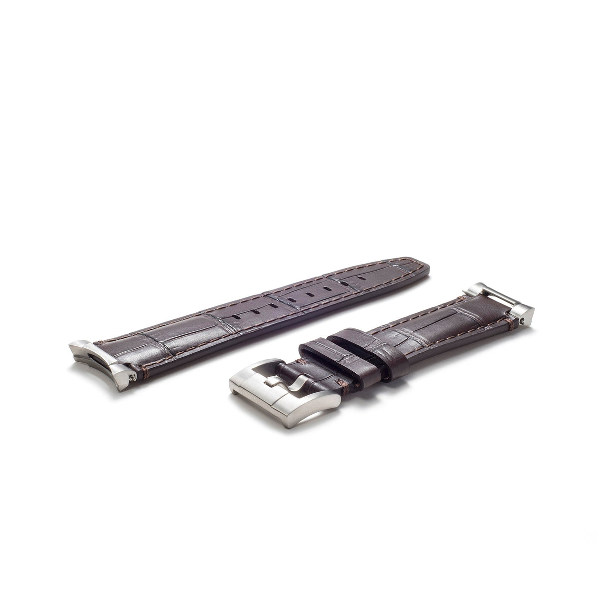 Stahlendstück-Lederarmband für Rolex Oyster Perpetual 39mm mit Dornschließe