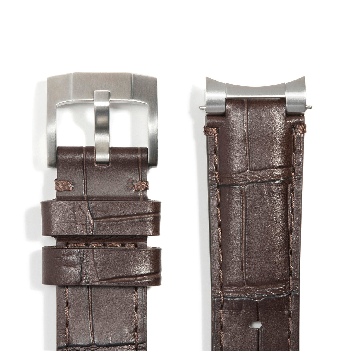 Stahlendstück-Lederarmband für Rolex Oyster Perpetual 39mm mit Dornschließe