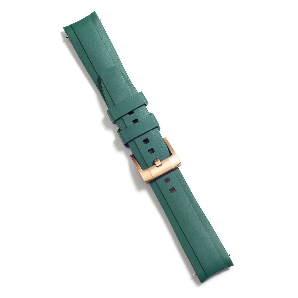 Kautschukarmband mit gebogenem Ende für Rolex Oyster Perpetual 39mm mit Dornschließe