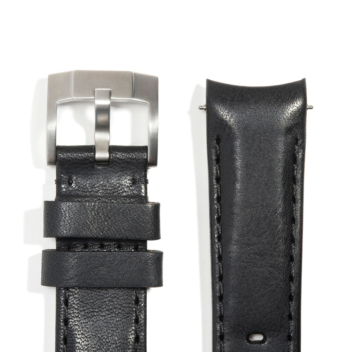 Lederarmband mit gebogenem Ende für Rolex Ceramic Daytona mit Dornschließe