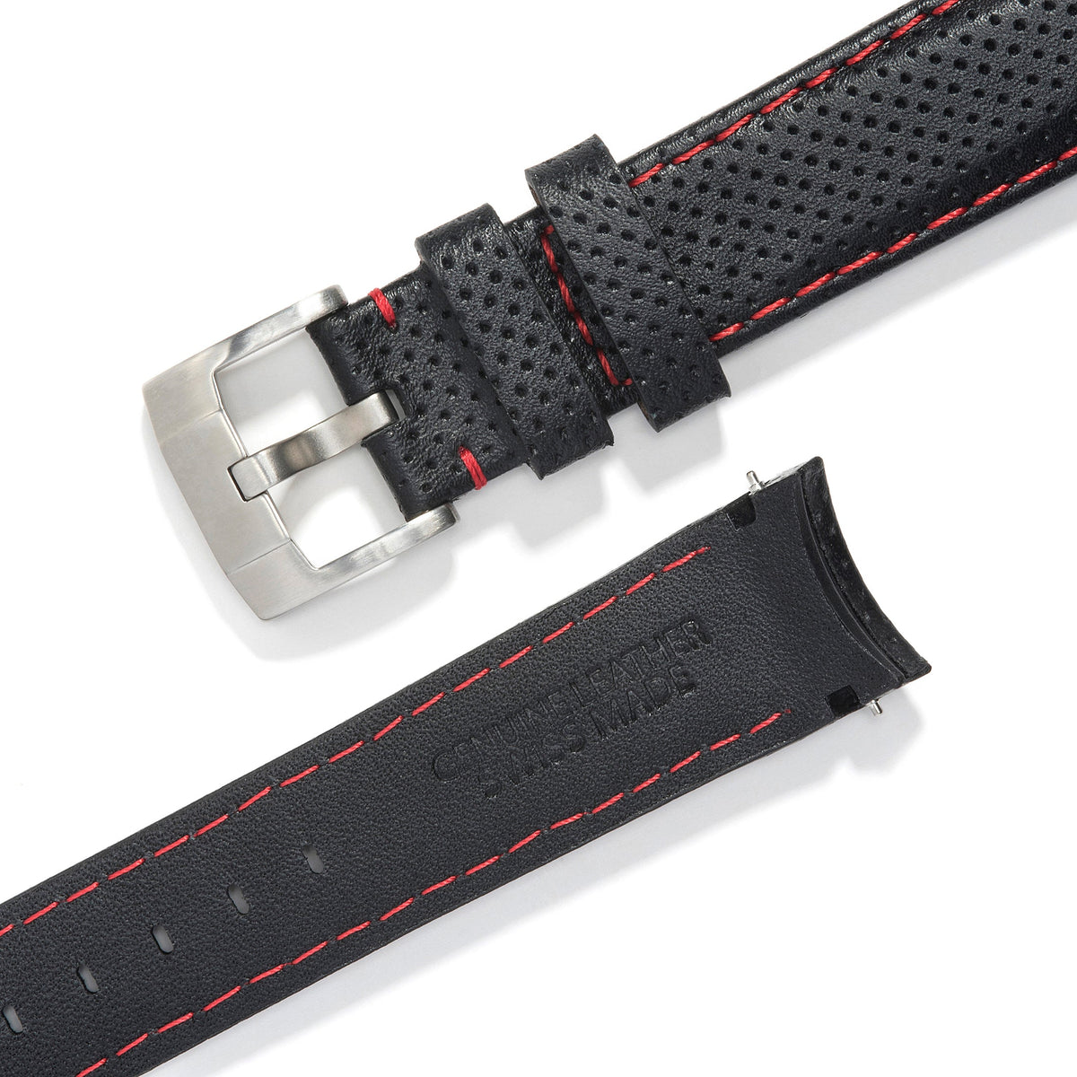 Gebogenes Lederarmband für Rolex Explorer II mit Dornschließe