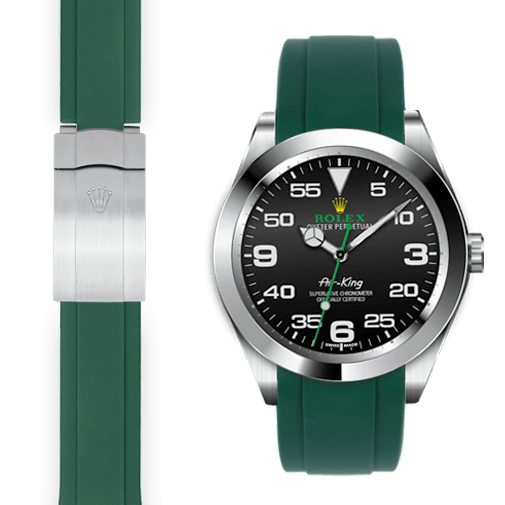 Gebogenes Kautschukarmband für Rolex Air-King Faltschließe