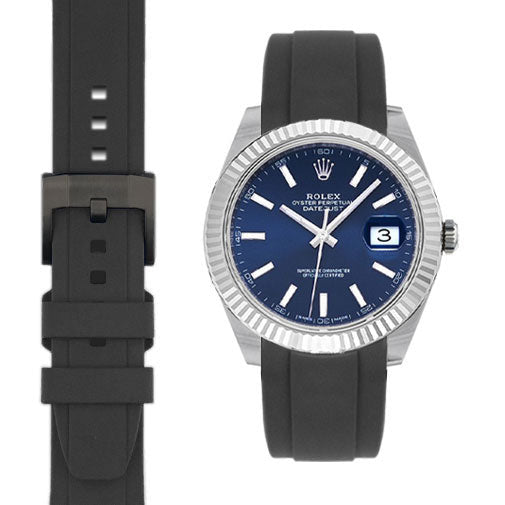 Gebogenes Kautschukarmband für Rolex Datejust 41mm mit Dornschließe