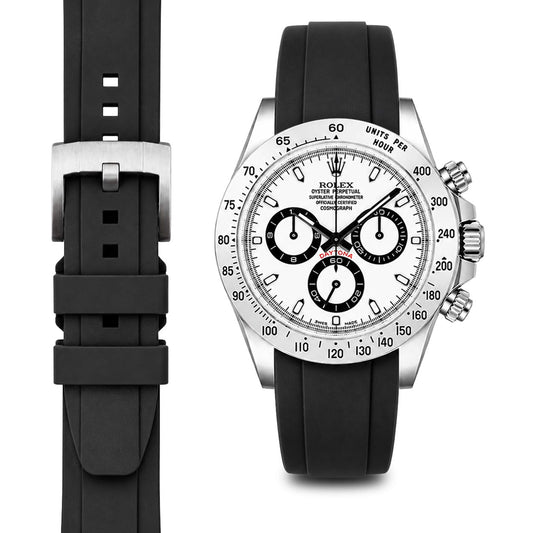 Gebogenes Kautschukarmband für Rolex Daytona mit Dornschließe