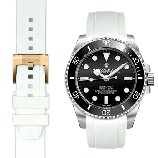 Kautschukarmband mit gebogenem Ende und Dornschließe für Rolex Sub Ceramic No-Date